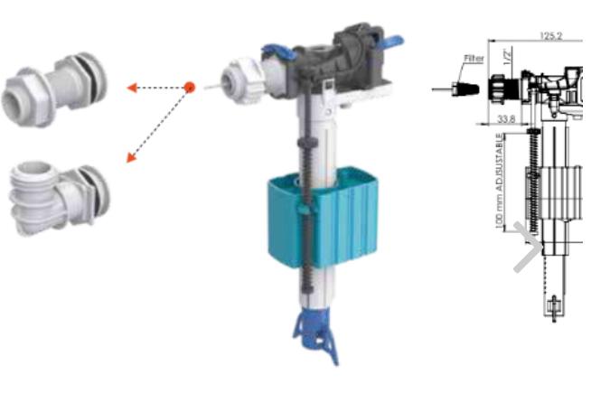 İZYAPI YANDAN FLATÖR 1/2"+3/8"+DİRSEK FILLEXOR